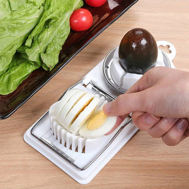 2-in-1 Egg Slicer and Cutter with PP Base, Stainless Steel Wire — Hanging, Easy-Clean Kitchen Tool