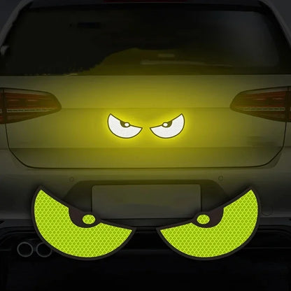 Reflective Devil Eye Car Stickers - 2-Pack Visibility & Safety Decals
