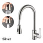 360° Rotating Telescopic Pull-Out Kitchen Faucet - Brushed Nickel, Single-Handle Deck Mount