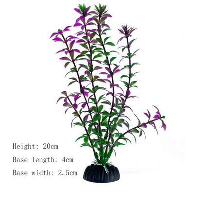 Artificial Aquarium Plants – Plastic Underwater Green Shrubs with Resin Base, Fish Tank Decoration