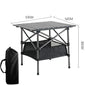 Portable Folding Camping Table with Net Bag, Long Outdoor Picnic Table 95cm/120cm (37.4 in/47.2 in), Black