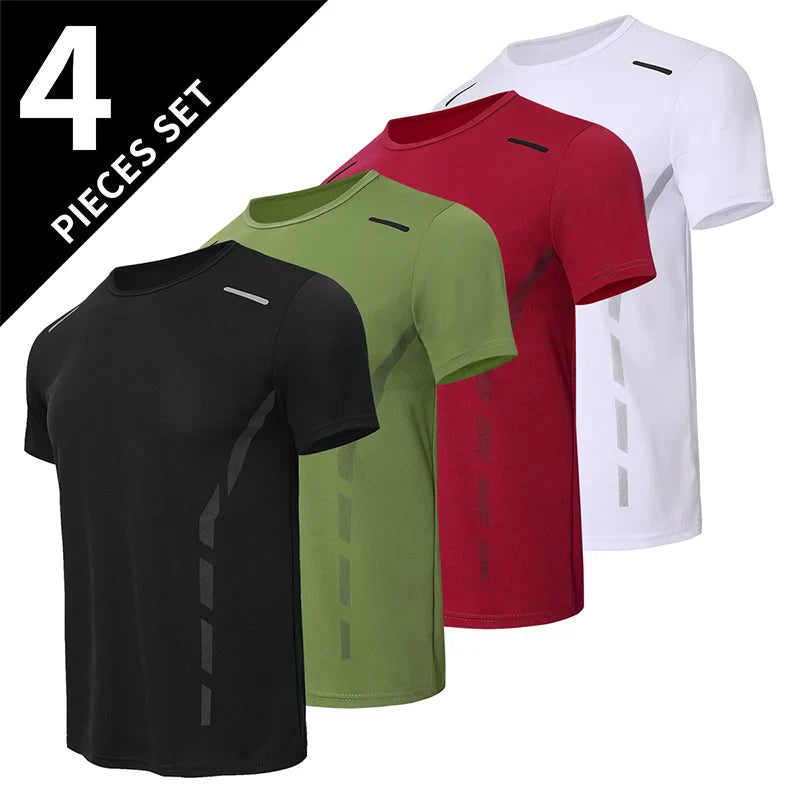 Men's Gradient Quick-Dry Sports T-Shirt Short Sleeve - Running & Fitness Casual Tee