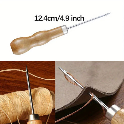2pcs Leather Hand Stitching Awl Tool Leather Craft Hole Punch Tools Sewing Punching Hole Maker Stitching Over Stitch