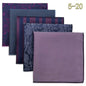 5-Pack Men's Microfiber Pocket Squares 12.6 in (32 cm) - Jacquard Woven Wedding & Formal Handkerchiefs, Assorted Patterns