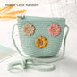 Girls Daisy Straw Mini Messenger Bag, Kids Shoulder Handbag with Coin Purse