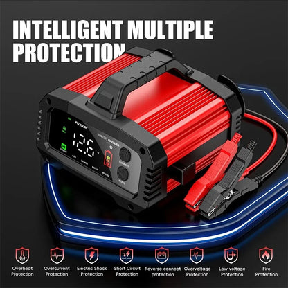 12V/24V Smart Battery Charger, 25A/15A for Lead-Acid & LiFePO4