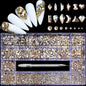 21 Grid Nail Art Rhinestone Set - Multi-Style Flat Bottom Glass Diamonds