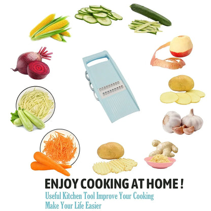 5-in-1 Vegetable & Fruit Slicer - Multifunctional Manual Grater, Cutter & Dicer for Kitchen