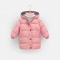 Kids Hooded Long Down Parka Coat - Warm Zippered Winter Jacket for Boys & Girls