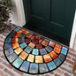 VIKAMA Butterfly Pattern Welcome Door Mat Semi-Circular Anti-Slip Entrance Mat Kitchen And Bedroom Carpet Home Decoration