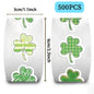 500PCS Green Roll Stickers Cartoon Clover Decorative Notebook Stationery Reward Waterproof Stickers