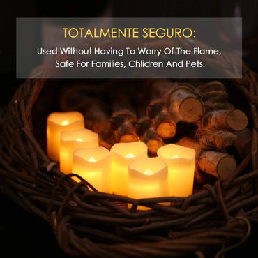 24-Pack Flameless LED Tea Lights - Warm White Flickering Battery-Operated Candles for Wedding, Home, Halloween, Christmas