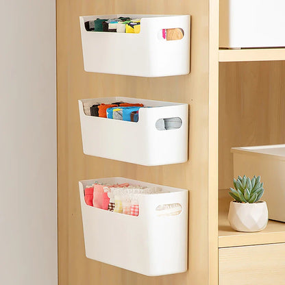 Handle Storage Basket - Durable PP Plastic Organizer with Handle for Home Bathroom Closet