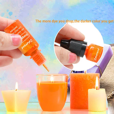 20-Color Liquid Candle Dye Set for DIY Candles, Soap & Resin Crafts