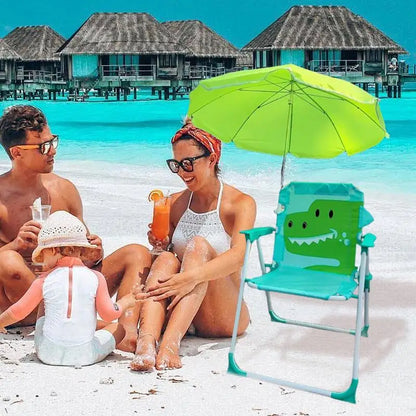 Kids' Folding Beach Chair with Umbrella and 50 kg Load Limit