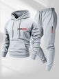 Men's Fleece Hoodie & Jogger Set – Letter Print Pullover Tracksuit for Fall Winter Casual Sportswear
