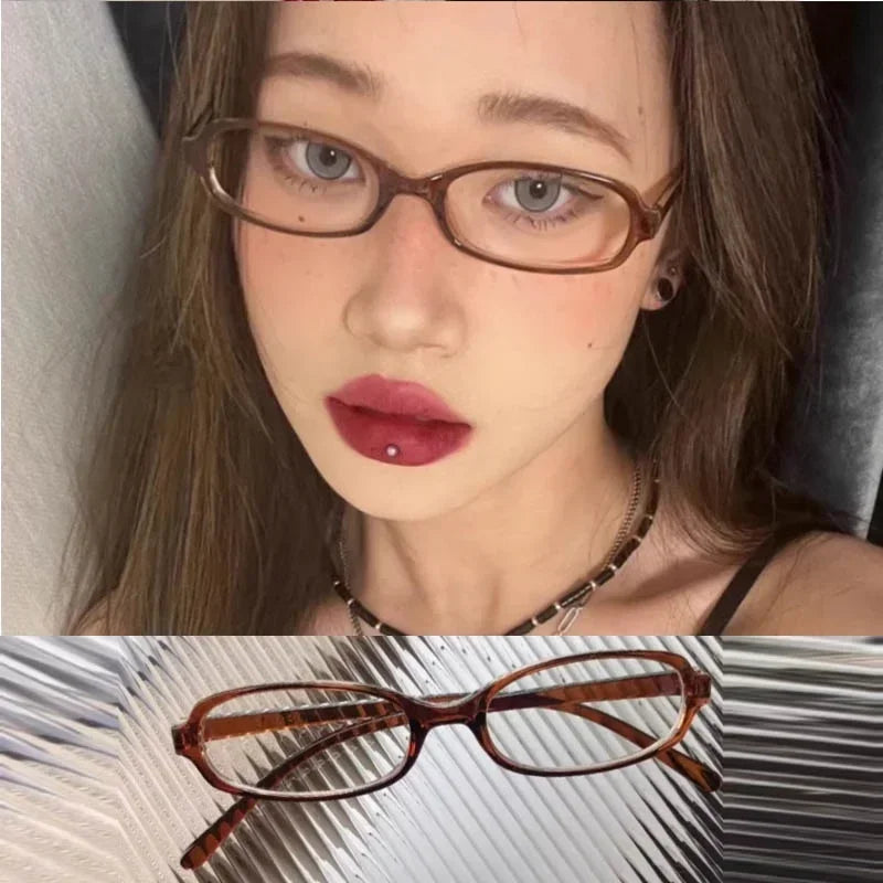 Y2K Retro Rectangle Fashion Glasses - Blue Light Blocking, Acetate Frame, TAC Lens, 4 Colors, Women's Vintage Eyewear