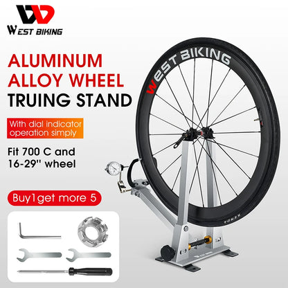 WEST BIKING Bicycle Wheel Truing Stand with Dial Indicator