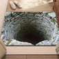 3D Visual Illusion Hole Pattern Doormat Imitation Stone Home Decor Carpet Water-absorbent Non-slip Mat for Living Room Bedroom