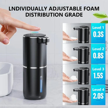 Touchless Automatic Soap Dispenser Smart IR Sensor Foam & Liquid Modes 380ml (12.8 fl oz) USB-C Rechargeable IPX5 Waterproof for Bathroom & Kitchen