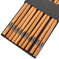 Eco-Friendly Reusable Bamboo Chopsticks Set – 5 Pairs Handmade Japanese Wooden Tableware for Sushi & Everyday Dining