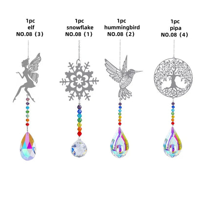 Animal metal sheet butterfly pendant crystal ball prism sun catcher DIY hanging decoration window decoration garden sun catcher
