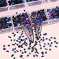 Multi-Shape 3D Flat Bottom Nail Rhinestones - Colorful AB Crystal Gems for DIY Manicure & Crafts