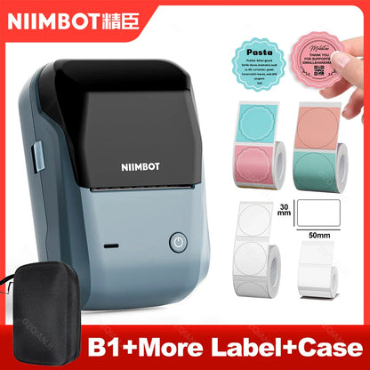 Mini Thermal Label Printer Portable Bluetooth Self-Adhesive Label Maker 2-Inch (58mm) for Round Stickers & Label Rolls