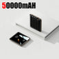 50000mAh Mini Power Bank - Large Capacity Fast Charging Portable Charger with 4 Built-In Cables (USB-C, Lightning, Micro USB) for Smartphones