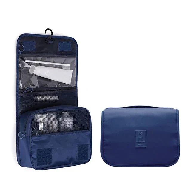 Waterproof Travel Makeup Bag with Hanging Hook – Toiletry & Cosmetic Organizer for Women
