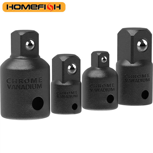 4-Piece Impact Socket Adapter Reducer Set — 1/2 in (12.7 mm), 3/8 in (9.53 mm), 1/4 in (6.35 mm) Drive Converters for Wrenches, Drills & Impact Drivers