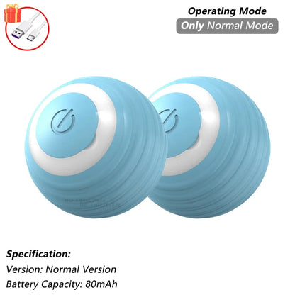 Rechargeable Interactive Cat Ball Toy — Automatic Rolling Smart Toy with Tail, LED & Obstacle Avoidance