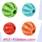 Interactive Rubber Dog & Cat Toy Ball, Puppy Chew Toy, Treat Feeder & Tooth-Cleaning Silicone Ball
