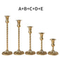 3-Piece Brass Gold Candlestick Holder Set 5.9/7.3/9.3 in (15/18.5/23.5 cm) Taper Candle Stands for Wedding & Home Decor