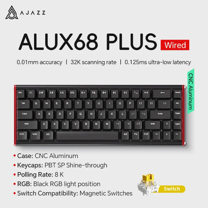 68-Key Hot-Swappable Mechanical Bluetooth & USB Compact Gaming Keyboard with RGB Backlight