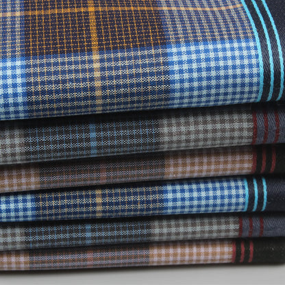 6-Pack Men's Cotton Striped Handkerchiefs 15.7in (40 cm) Plaid Square - Thin Style