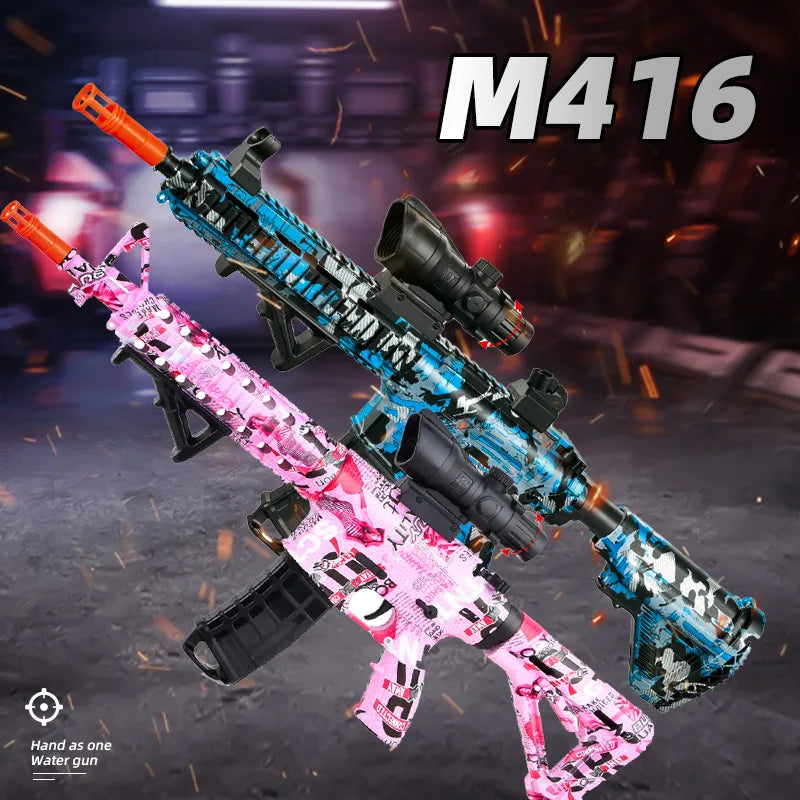 M416 Gun Toy Outdoor Electric Blaster Shooting Sport Gel Bullet Shoot Summer Water Ball Toys For Interactive Parent Child Game