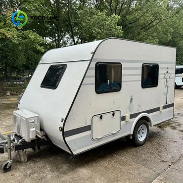 Customized Travel Camper Caravan Dual Axle Trailer Equipped with Full Kitchen & Bathroom for Long-Term Wilderness Camping Stays