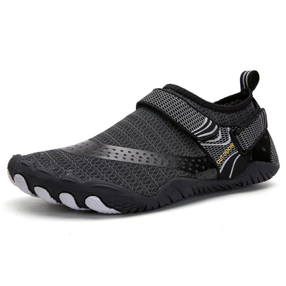 Barefoot Aqua Water Shoes – Anti-Slip Quick-Drying Beach & Swimming Sneakers for Men, Sizes 39–46, Black & Dark Blue