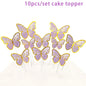 Happy Birthday Sequin Butterfly Cake Topper For Princess Girl Birthday Party Cake Decor Butterflies Wedding Party Decoration