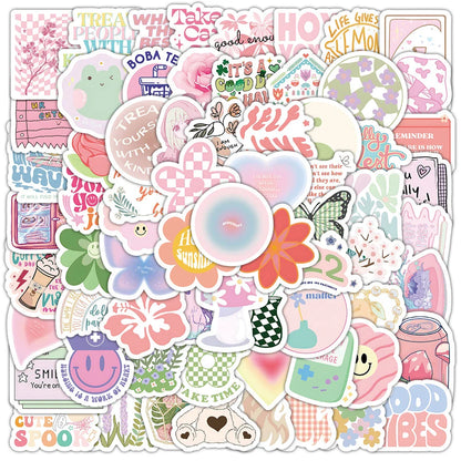 10/30/50/100pcs Cartoon Pink Danish Past Ins Graffiti Stickers Laptop Suitcase Phone Water Bottle Aesthetic Sticker Kids Toys
