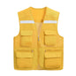 Stylish Vest Coat Breathable Cargo Vest Mesh Stitching Reflective Night Safety Waistcoat  Safe