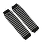 Elbow-Length Fingerless Knit Arm Warmers - Striped Winter Gloves for Men & Women