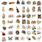 50PCS Retro Stationery Pen Holder Graffiti Stickers Guitar Notebook Luggage DIY Waterproof Stickers