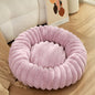 Large Round Pet Bed – Washable Faux Fur Dog & Cat Sofa, All-Season Cozy Plush