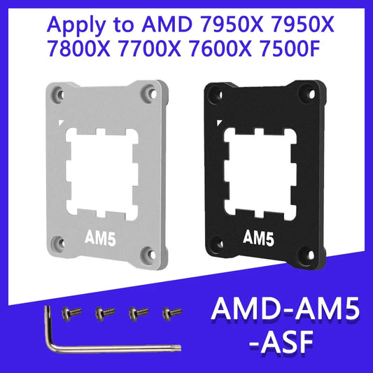 Aluminum AM5 CPU Anti-Bend Bracket - Universal AMD Socket Retention Holder with Screws & Tool