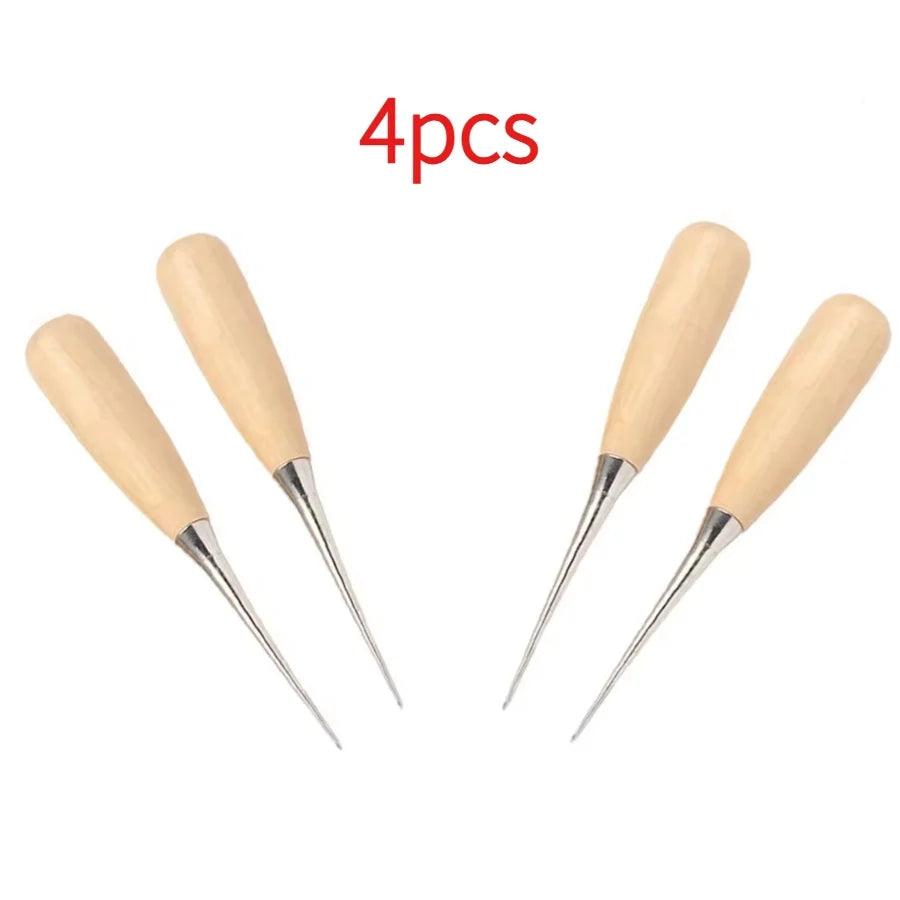 2pcs Leather Hand Stitching Awl Tool Leather Craft Hole Punch Tools Sewing Punching Hole Maker Stitching Over Stitch