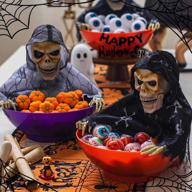 Halloween Pumpkin Candy Plate Decoration, Red or Purple