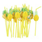 Tropical Party Drinking Straws 25pcs Flamingo Pineapple Straws Hawaiian Summer Pool Wedding Decoration Reusable Beach Supplies