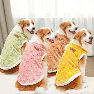 Flannel Dog Sweater Winter Warm Pet Coat – Fits 1.5–25 kg (3–55 lb) – Puppy to Large Dog Pullover Vest
